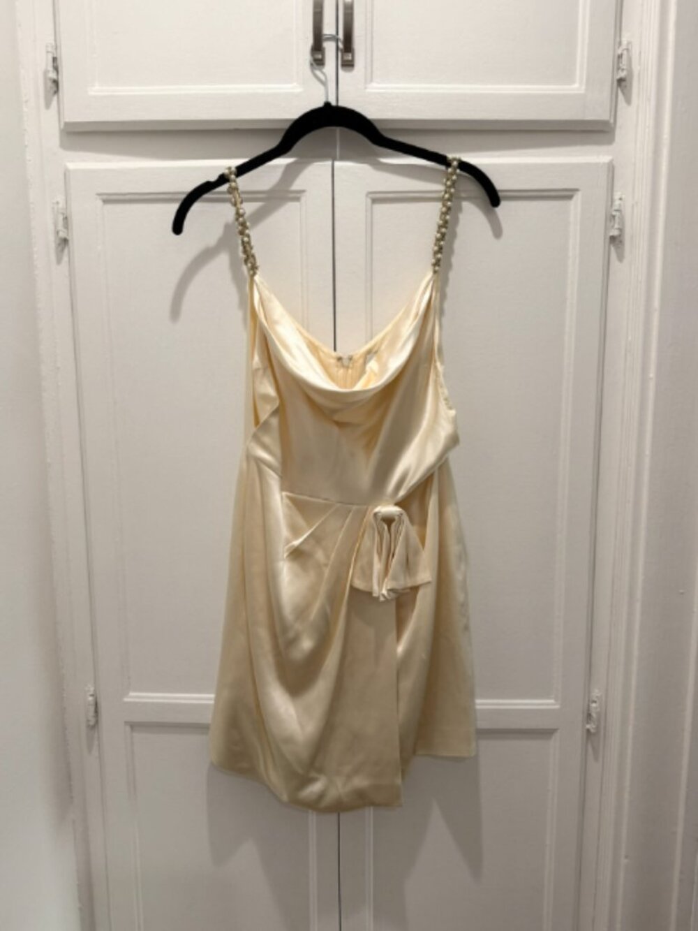Markarian Rosetta Ivory Satin Mini Dress